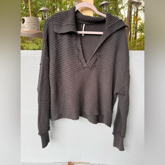 Free People Black Ribbed Sweater - Picture 4 of 6